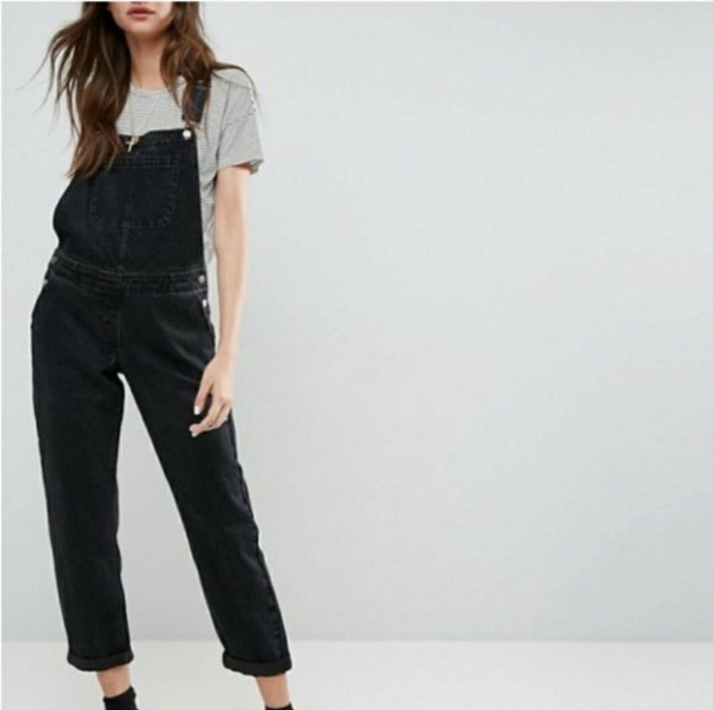 Asos Black Denim Overalls